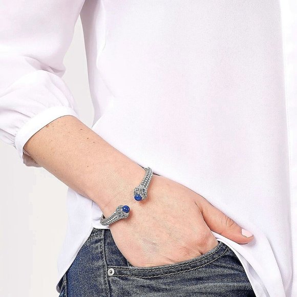 John Hardy JAI Onyx + White Topaz Deco Collection Sterling Silver Bracelet-AVG - Picture 11 of 12